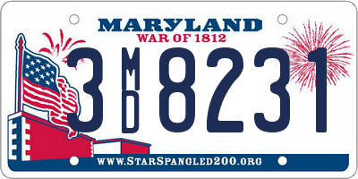 MD license plate 3MD8231