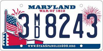 MD license plate 3MD8243