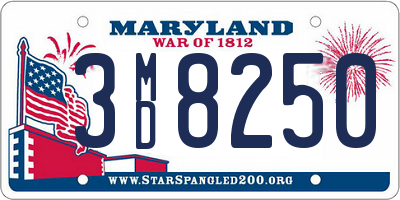 MD license plate 3MD8250