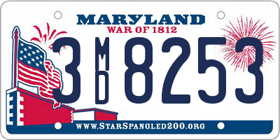 MD license plate 3MD8253