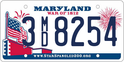 MD license plate 3MD8254
