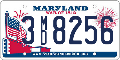 MD license plate 3MD8256