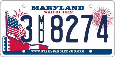 MD license plate 3MD8274