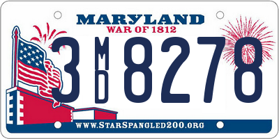 MD license plate 3MD8278