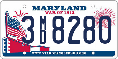 MD license plate 3MD8280