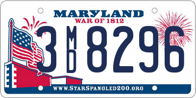 MD license plate 3MD8296