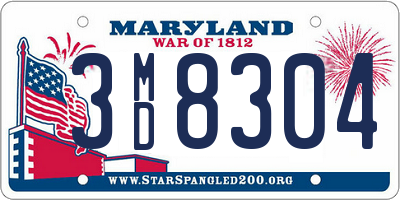 MD license plate 3MD8304