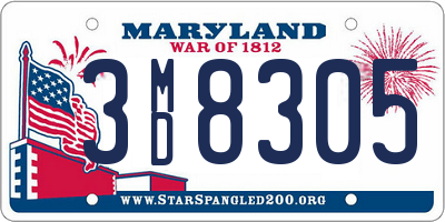 MD license plate 3MD8305