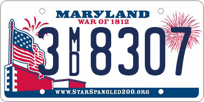 MD license plate 3MD8307