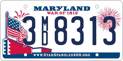 MD license plate 3MD8313