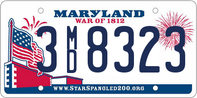 MD license plate 3MD8323