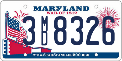 MD license plate 3MD8326