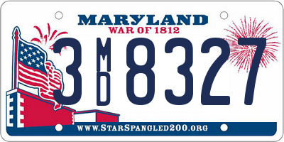 MD license plate 3MD8327