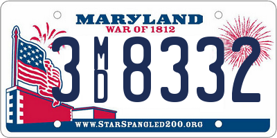 MD license plate 3MD8332