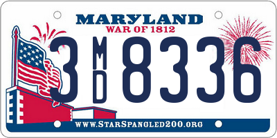 MD license plate 3MD8336