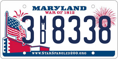 MD license plate 3MD8338
