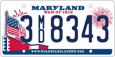 MD license plate 3MD8343