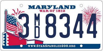 MD license plate 3MD8344