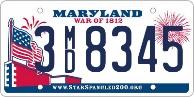 MD license plate 3MD8345