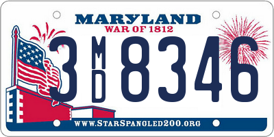 MD license plate 3MD8346