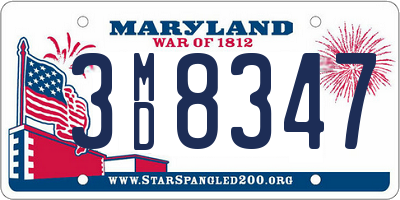 MD license plate 3MD8347