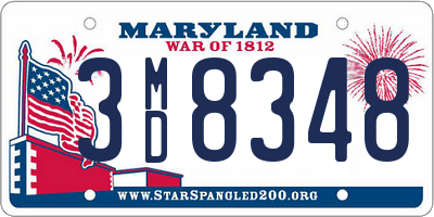 MD license plate 3MD8348