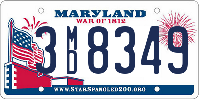 MD license plate 3MD8349