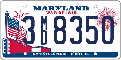 MD license plate 3MD8350