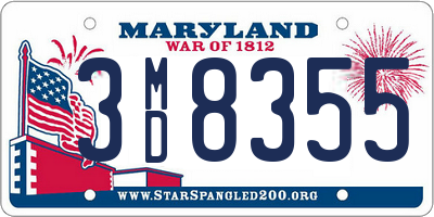 MD license plate 3MD8355