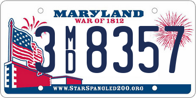 MD license plate 3MD8357