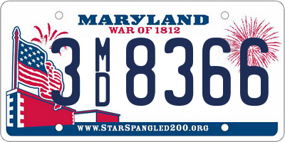 MD license plate 3MD8366