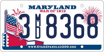 MD license plate 3MD8368