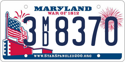 MD license plate 3MD8370