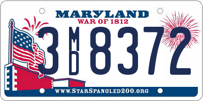 MD license plate 3MD8372