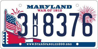 MD license plate 3MD8376