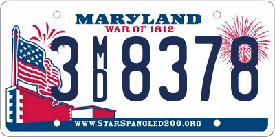 MD license plate 3MD8378