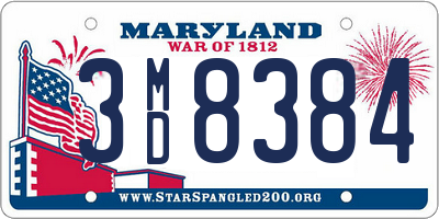 MD license plate 3MD8384