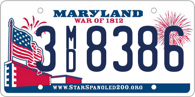 MD license plate 3MD8386
