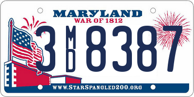 MD license plate 3MD8387