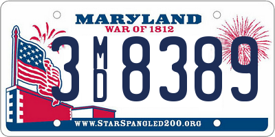 MD license plate 3MD8389