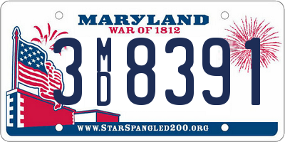 MD license plate 3MD8391