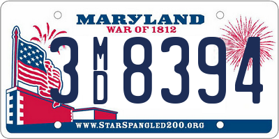 MD license plate 3MD8394