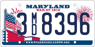 MD license plate 3MD8396