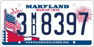 MD license plate 3MD8397