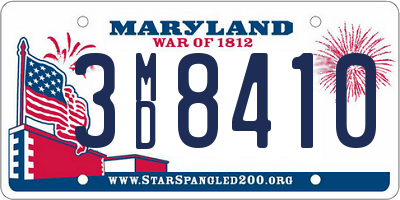 MD license plate 3MD8410