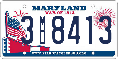 MD license plate 3MD8413