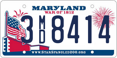 MD license plate 3MD8414