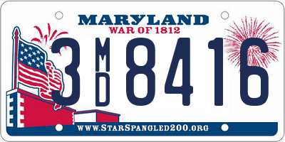 MD license plate 3MD8416