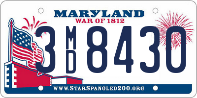 MD license plate 3MD8430