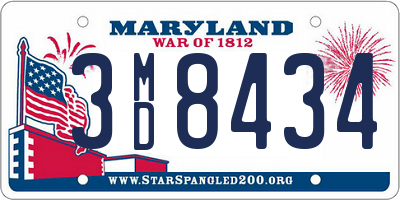 MD license plate 3MD8434